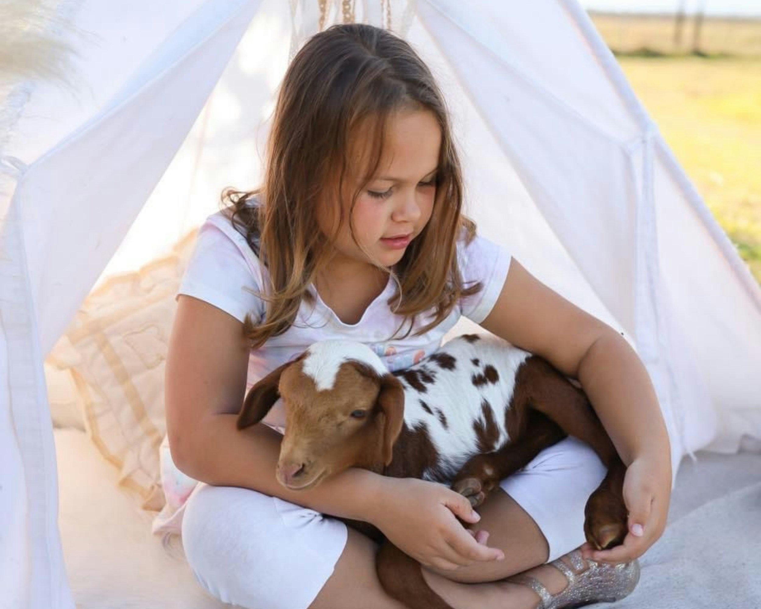 goat on a girl